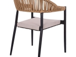 ΠΟΛΥΘΡΟΝΑ ΑΛΟΥΜΙΝΙΟΥ RAINA ΓΚΡΙ HM5299.01 ΜΕ ROUND WICKER ΜΠΕΖ ΚΑΦΕ 56x55x76Υεκ.