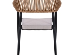 ΠΟΛΥΘΡΟΝΑ ΑΛΟΥΜΙΝΙΟΥ RAINA ΓΚΡΙ HM5299.01 ΜΕ ROUND WICKER ΜΠΕΖ ΚΑΦΕ 56x55x76Υεκ.