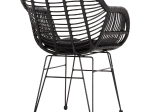 ΠΟΛΥΘΡΟΝΑ ΜΕ ΜΑΞΙΛΑΡΙ ΜΕΤΑΛΛΙΚΗ ALLEGRA HM5450.32 ΜΕ WICKER ΜΑΥΡΟ 58x59x82Υεκ.