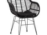 ΠΟΛΥΘΡΟΝΑ ΜΕ ΜΑΞΙΛΑΡΙ ΜΕΤΑΛΛΙΚΗ ALLEGRA HM5450.32 ΜΕ WICKER ΜΑΥΡΟ 58x59x82Υεκ.