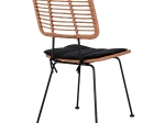 ΚΑΡΕΚΛΑ ΕΞ.ΧΩΡΟΥ ALLEGRA HM5454.11 ΜΕΤΑΛΛΟ&ΜΑΞΙΛΑΡΙ ΜΑΥΡΟ-ΜΠΕΖ WICKER 50,5x49,5x88Υεκ