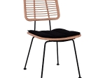 ΚΑΡΕΚΛΑ ΕΞ.ΧΩΡΟΥ ALLEGRA HM5454.11 ΜΕΤΑΛΛΟ&ΜΑΞΙΛΑΡΙ ΜΑΥΡΟ-ΜΠΕΖ WICKER 50,5x49,5x88Υεκ