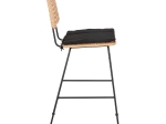 ΣΚΑΜΠΟ ΜΠΑΡ ALLEGRA HM5455.11 ΜΕΤΑΛΛΟ&ΜΑΞΙΛΑΡΙ ΜΑΥΡΟ-WICKER ΜΠΕΖ 56x59x116,5Υεκ.