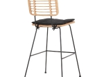 ΣΚΑΜΠΟ ΜΠΑΡ ALLEGRA HM5455.11 ΜΕΤΑΛΛΟ&ΜΑΞΙΛΑΡΙ ΜΑΥΡΟ-WICKER ΜΠΕΖ 56x59x116,5Υεκ.