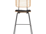 ΣΚΑΜΠΟ ΜΠΑΡ ALLEGRA HM5455.11 ΜΕΤΑΛΛΟ&ΜΑΞΙΛΑΡΙ ΜΑΥΡΟ-WICKER ΜΠΕΖ 56x59x116,5Υεκ.