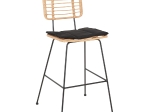 ΣΚΑΜΠΟ ΜΠΑΡ ALLEGRA HM5455.11 ΜΕΤΑΛΛΟ&ΜΑΞΙΛΑΡΙ ΜΑΥΡΟ-WICKER ΜΠΕΖ 56x59x116,5Υεκ.