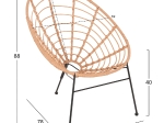 ΠΟΛΥΘΡΟΝΑ ΤΥΠΟΥ ΦΩΛΙΑ ΜΕΤΑΛΛΙΚΗ ALLEGRA HM5458.11 ΜΕ WICKER ΜΠΕΖ 73x78x88Υεκ.