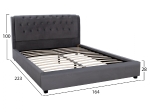 ΚΡΕΒΑΤΙ ODALYS 150X200 ΒΕΛΟΥΔΟ ΥΦΑΣΜΑ ΓΚΡΙ HM549.11 164x223x100 εκ.