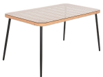 ΤΡΑΠΕΖΙ ΟΡΘΟΓΩΝΙΟ ALLEGRA HM5537.11 ΜΕΤΑΛ.ΜΑΥΡΟ-P.E. RATTAN ΦΥΣΙΚΟ 139,5x79,5x73Υεκ.
