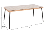 ΤΡΑΠΕΖΙ ΟΡΘΟΓΩΝΙΟ ALLEGRA HM5538.11 ΜΕΤΑΛ.ΜΑΥΡΟ-P.E. RATTAN ΦΥΣΙΚΟ 159,5x89,5x72Υεκ.