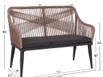 ΚΑΝΑΠΕΣ 2ΘΕΣΙΟΣ MYRTIA HM5550.12 AΛΟΥΜΙΝΙΟ ΑΝΘΡΑΚΙ--ΜΠΕΖ TESLIN ΣΧΟΙΝΙ 123x61x90Υεκ.