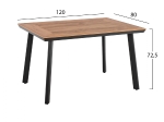 ΤΡΑΠΕΖΙ ΑΛΟΥΜΙΝΙΟΥ TABER ΑΝΘΡΑΚΙ ΜΕ ΕΠΙΦΑΝΕΙΑ POLYWOOD HM5562.02 120x80x72,5Υ ΕΚ.