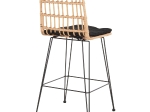 ΣΚΑΜΠΟ ΜΕΣ.ΥΨΟΥΣ ALLEGRA HM5643.11 ΜΕΤΑΛΛΟ&ΜΑΞΙΛΑΡΙ ΜΑΥΡΟ-WICKER ΜΠΕΖ 50x55x103Υεκ.