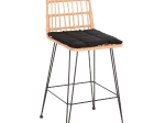 ΣΚΑΜΠΟ ΜΕΣ.ΥΨΟΥΣ ALLEGRA HM5643.11 ΜΕΤΑΛΛΟ&ΜΑΞΙΛΑΡΙ ΜΑΥΡΟ-WICKER ΜΠΕΖ 50x55x103Υεκ.