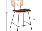 ΣΚΑΜΠΟ ΜΕΣ.ΥΨΟΥΣ ALLEGRA HM5644.11 ΜΕΤΑΛΛΟ&ΜΑΞΙΛΑΡΙ ΜΑΥΡΟ-WICKER ΜΠΕΖ 53x56x107Υεκ.