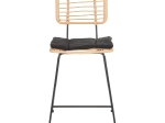 ΣΚΑΜΠΟ ΜΕΣ.ΥΨΟΥΣ ALLEGRA HM5644.11 ΜΕΤΑΛΛΟ&ΜΑΞΙΛΑΡΙ ΜΑΥΡΟ-WICKER ΜΠΕΖ 53x56x107Υεκ.
