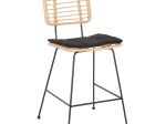 ΣΚΑΜΠΟ ΜΕΣ.ΥΨΟΥΣ ALLEGRA HM5644.11 ΜΕΤΑΛΛΟ&ΜΑΞΙΛΑΡΙ ΜΑΥΡΟ-WICKER ΜΠΕΖ 53x56x107Υεκ.