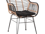 ΠΟΛΥΘΡΟΝΑ ALLEGRA HM5663.11 ΜΕΤΑΛ.ΣΚΕΛΕΤΟΣ-P.E.RATTAN ΜΠΕΖ-ΜΑΥΡΟ 58x59x81Υεκ
