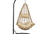 ΚΡΕΜΑΣΤΗ ΦΩΛΙΑ LUCIA HM5676.01 ΜΕ WICKER&ΜΑΞΙΛΑΡΙΑ ΜΠΕΖ-ΜΑΥΡΟ ΜΕΤΑΛΛΟ Φ95Χ195Υεκ.