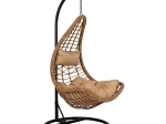 ΚΡΕΜΑΣΤΗ ΦΩΛΙΑ LUCIA HM5676.01 ΜΕ WICKER&ΜΑΞΙΛΑΡΙΑ ΜΠΕΖ-ΜΑΥΡΟ ΜΕΤΑΛΛΟ Φ95Χ195Υεκ.