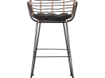 ΣΚΑΜΠΟ ΜΠΑΡ ALLEGRA HM5690.11 ΜΕΤΑΛΛΟ&ΜΑΞΙΛΑΡΙ ΜΑΥΡΟ-WICKER ΜΠΕΖ 55x54x108Υεκ.