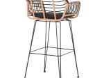 ΣΚΑΜΠΟ ΜΠΑΡ ALLEGRA HM5690.11 ΜΕΤΑΛΛΟ&ΜΑΞΙΛΑΡΙ ΜΑΥΡΟ-WICKER ΜΠΕΖ 55x54x108Υεκ.