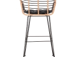 ΣΚΑΜΠΟ ΜΠΑΡ ALLEGRA HM5690.11 ΜΕΤΑΛΛΟ&ΜΑΞΙΛΑΡΙ ΜΑΥΡΟ-WICKER ΜΠΕΖ 55x54x108Υεκ.