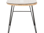 ΤΡΑΠΕΖΙ ΟΒΑΛ ΧΑΜΗΛΟ ALLEGRA HM5695.11 ΜΠΕΖ WICKER-ΜΑΥΡΟ ΜΕΤΑΛΛΟ 100x45x51,5Υεκ.