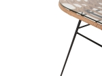 ΤΡΑΠΕΖΙ ΟΒΑΛ ΧΑΜΗΛΟ ALLEGRA HM5695.11 ΜΠΕΖ WICKER-ΜΑΥΡΟ ΜΕΤΑΛΛΟ 100x45x51,5Υεκ.
