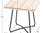 ΤΡΑΠΕΖΑΚΙ GERRY HM5717.11 ΜΕ WICKER ΜΠΕΖ-ΜΑΥΡΟ ΜΕΤΑΛ.ΣΚΕΛΕΤΟ 50x50x47,5Υεκ.