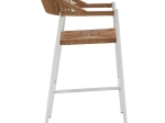 ΣΚΑΜΠΟ BAR ΑΛΟΥΜΙΝΙΟΥ GREGG HM5788.11 ΛΕΥΚΟ-ΜΠΕΖ ΤΗΣ ΑΜΜΟΥ ΣΥΝΘ.RATTAN 55x57x106Υεκ.
