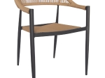 ΠΟΛΥΘΡΟΝΑ ΑΛΟΥΜΙΝΙΟΥ GRET HM5854.02 ΑΝΘΡΑΚΙ PΕ RATTAN ΜΠΕΖ 56x55,5x78Υ εκ.