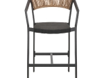 ΣΚΑΜΠΟ ΑΛΟΥΜΙΝΙΟΥ HM5892.15 ΜΕΣΑΙΟΥ ΥΨΟΥΣ RATTAN & TEXTLINE ΜΑΥΡΟ ΜΠΕΖ 55x56,5x99Υ