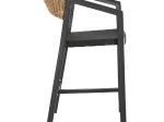 ΣΚΑΜΠΟ ΑΛΟΥΜΙΝΙΟΥ HM5892.15 ΜΕΣΑΙΟΥ ΥΨΟΥΣ RATTAN & TEXTLINE ΜΑΥΡΟ ΜΠΕΖ 55x56,5x99Υ