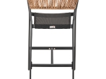 ΣΚΑΜΠΟ ΑΛΟΥΜΙΝΙΟΥ HM5892.15 ΜΕΣΑΙΟΥ ΥΨΟΥΣ RATTAN & TEXTLINE ΜΑΥΡΟ ΜΠΕΖ 55x56,5x99Υ