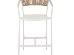 ΣΚΑΜΠΟ ΑΛΟΥΜΙΝΙΟΥ ΛΕΥΚΟ ΜΕ ΜΠΡΑΤΣΑ RATTAN & TEXTLINE 56x58x105Yεκ. HM5892.22