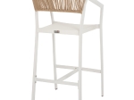 ΣΚΑΜΠΟ ΑΛΟΥΜΙΝΙΟΥ ΛΕΥΚΟ ΜΕ ΜΠΡΑΤΣΑ RATTAN & TEXTLINE 56x58x105Yεκ. HM5892.22