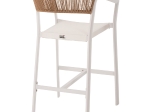 ΣΚΑΜΠΟ ΑΛΟΥΜΙΝΙΟΥ ΛΕΥΚΟ HM5892.32 ΜΕΣ. ΥΨΟΥΣ-ΜE RATTAN & TΕΧΤLINE 57x57x99,5Yεκ.
