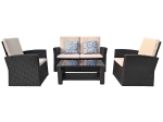 ΣΑΛΟΝΙ ΕΞ.ΧΩΡΟΥ 4ΤΜΧ THORE HM5978 ΣΥΝΘ. RATTAN ΜΑΥΡΟ-ΜΠΕΖ ΜΑΞΙΛΑΡΙΑ
