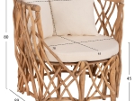 ΠΟΛΥΘΡΟΝΑ ΚΑΑΝ HM5994 ΚΛΑΔΙΑ TEAK ΣΕ ΦΥΣΙΚΟ-ΜΑΞΙΛΑΡΙΑ ΛΕΥΚΑ 95x89x80Υεκ.
