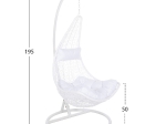 ΚΡΕΜΑΣΤΗ ΠΟΛΥΘΡΟΝΑ ΦΩΛΙΑ MILLIE HM5996.03 ΜΕΤΑΛΛΟ-ΣΥΝΘ.RATTAN ΛΕΥΚΟ Φ95x195Υεκ.