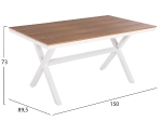 ΤΡΑΠΕΖΙ ΑΛΟΥΜΙΝΙΟΥ ΟΡΘΟΓΩΝΙΟ TAWNEE HM6037.02 ΛΕΥΚΟ-POLYWOOD ΦΥΣΙΚΟ 150x89,5x73Υεκ