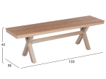 ΠΑΓΚΑΚΙ ΑΛΟΥΜΙΝΙΟΥ TAWNEE HM6038.04 ΣΑΜΠΑΝΙ-POLYWOOD ΚΑΘΙΣΜΑ ΦΥΣΙΚΟ 150x36x45Υεκ.