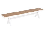 ΠΑΓΚΑΚΙ ΑΛΟΥΜΙΝΙΟΥ TAWNEE HM6040.02 ΛΕΥΚΟ-POLYWOOD ΚΑΘΙΣΜΑ ΦΥΣΙΚΟ 220x36x44,5Υεκ.