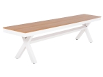 ΠΑΓΚΑΚΙ ΑΛΟΥΜΙΝΙΟΥ TAWNEE HM6040.02 ΛΕΥΚΟ-POLYWOOD ΚΑΘΙΣΜΑ ΦΥΣΙΚΟ 220x36x44,5Υεκ.