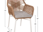 ΠΟΛΥΘΡΟΝΑ TOPIN HM6048.01 ΑΛΟΥΜΙΝΙΟ ΛΕΥΚΟ-P.E. RATTAN ΑΝΟΙΧΤΟ ΚΑΦΕ-ΜΑΞΙΛΑΡΙ ΓΚΡΙ 58x60x83Υ εκ