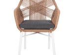 ΠΟΛΥΘΡΟΝΑ TOPIN HM6048.01 ΑΛΟΥΜΙΝΙΟ ΛΕΥΚΟ-P.E. RATTAN ΑΝΟΙΧΤΟ ΚΑΦΕ-ΜΑΞΙΛΑΡΙ ΓΚΡΙ 58x60x83Υ εκ