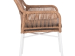 ΠΟΛΥΘΡΟΝΑ TOPIN HM6048.01 ΑΛΟΥΜΙΝΙΟ ΛΕΥΚΟ-P.E. RATTAN ΑΝΟΙΧΤΟ ΚΑΦΕ-ΜΑΞΙΛΑΡΙ ΓΚΡΙ 58x60x83Υ εκ