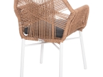 ΠΟΛΥΘΡΟΝΑ TOPIN HM6048.01 ΑΛΟΥΜΙΝΙΟ ΛΕΥΚΟ-P.E. RATTAN ΑΝΟΙΧΤΟ ΚΑΦΕ-ΜΑΞΙΛΑΡΙ ΓΚΡΙ 58x60x83Υ εκ