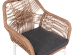 ΠΟΛΥΘΡΟΝΑ TOPIN HM6048.01 ΑΛΟΥΜΙΝΙΟ ΛΕΥΚΟ-P.E. RATTAN ΑΝΟΙΧΤΟ ΚΑΦΕ-ΜΑΞΙΛΑΡΙ ΓΚΡΙ 58x60x83Υ εκ